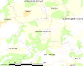 Mapa obce Saint-Lary-Boujean