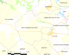 Mapa obce Saint-Germain-des-Prés