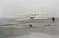 Image 12First flight of the Wright brothers' Wright Flyer on December 17, 1903, in Kitty Hawk, North Carolina; Orville piloting with Wilbur running at wingtip. (from 20th century)