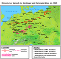 The Uerdingen and the Karlsruhe line. The Karlsruhe line divides the High Franconian dialects from the Upper German dialects.