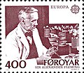 Image 25A stamp commemorating Alexander Fleming. His discovery of penicillin changed the world of medicine by introducing the age of antibiotics. (from 20th century)
