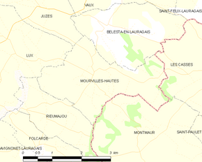 Poziția localității Mourvilles-Hautes