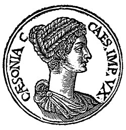 Milonia Caesonia 16. századi ábrázolása