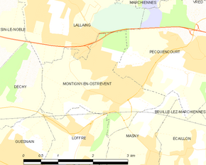 Poziția localității Montigny-en-Ostrevent