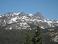 Volcanic Ridge seen with Mount Ritter and Banner Peak behind.