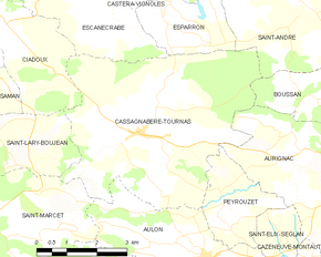 Poziția localității Cassagnabère-Tournas