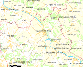 Mapa obce Villemur-sur-Tarn