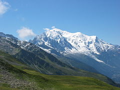 De Mont Blanc is het hoogste punt van de Alpen en van Frankrijk