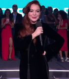 4 November 2018: Lohan presenting the award for Best Electronic at the 2018 2018 MTV Europe Music Awards