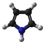 Molecuulmodel van pyrrool