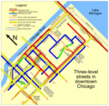 Image 6Map of the Multilevel streets in Chicago. Image credit: User:SPUI (from Portal:Illinois/Selected picture)