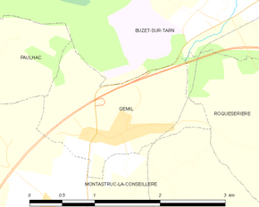 Poziția localității Gémil