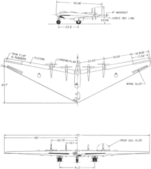 3-view drawing of the Northrop YB-35