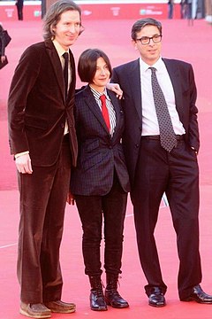 Wes Anderson, Donna Tartt och Antonio Monda vid filmfestivalen i Rom 2015.