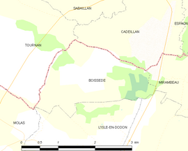 Mapa obce Boissède
