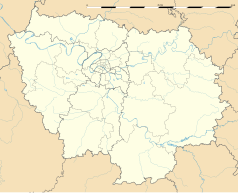 Mapa konturowa Île-de-France, na dole znajduje się punkt z opisem „Montcourt-Fromonville”