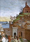 Détail de la Vue d’Ancône de Pinturicchio