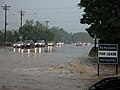 Storm drain overflowing in Durham, North Carolina