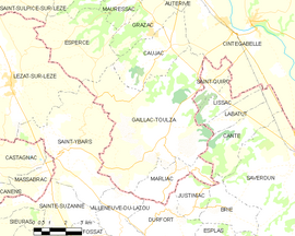 Mapa obce Gaillac-Toulza