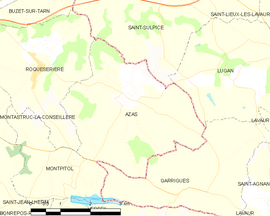Mapa obce Azas