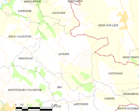 Mapa obce Latrape