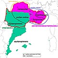 Supradialectal classification of Occitan according to D. Sumien[10]