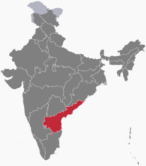 Peta India nunjukin Andhra Pradesh