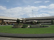 Modern, landscaped office building