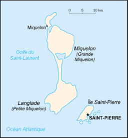 Kart over Saint-Pierre-et-Miquelon.