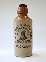 Stoneware ginger beer bottle