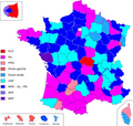 Erinevate departemangude üldkogu presidentide parteiline kuuluvus 1998. aasta kantonaalvalimistel.