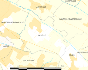 Poziția localității Auzielle