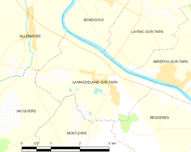 Mapa obce La Magdelaine-sur-Tarn