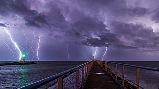 Orage à Port-la-Nouvelle, Aude.