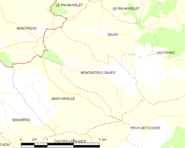 Mapa obce Montastruc-Savès