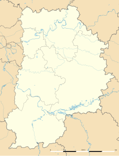 Mapa konturowa Sekwany i Marny, na dole po lewej znajduje się punkt z opisem „Montcourt-Fromonville”