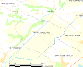 Mapa obce Marignac-Lasclares