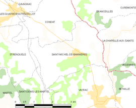 Mapa obce Saint-Michel-de-Bannières