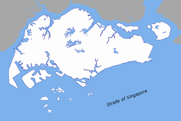 Map of the Singapore Strait below Singapore