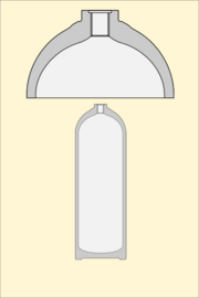 The cylinder neck has been machined, and the threaded hole for the cylinder valve is shown