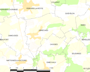 Poziția localității Obrechies