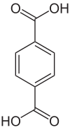 Structuurformule van tereftaalzuur