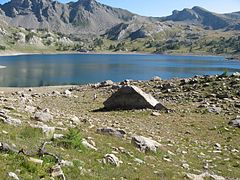 Allos lake and the chapel