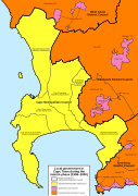 The "interim phase" (1996–2000), in which the metropolitan area was divided into six municipalities under the CMC.