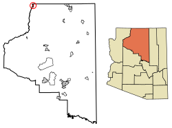 Location of Fredonia in Coconino County, Arizona.