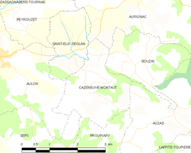 Mapa obce Cazeneuve-Montaut