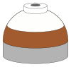 Illustration of cylinder shoulder painted in brown (lower and white (upper) bands