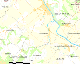 Mapa obce Villematier