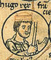 13th-century sketch of Hugh Capet, King of the Franks (987 to 996)