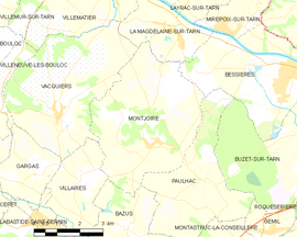 Mapa obce Montjoire